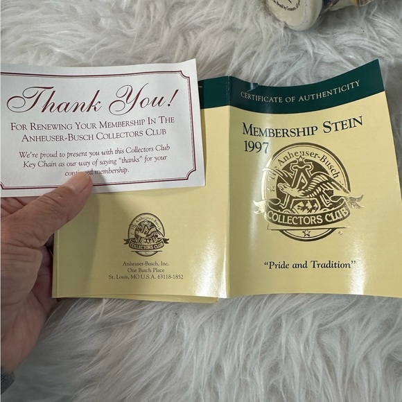 Anheuser-Busch 1997 Collectors Club Membership Stein Vintage - Picture 6 of 9